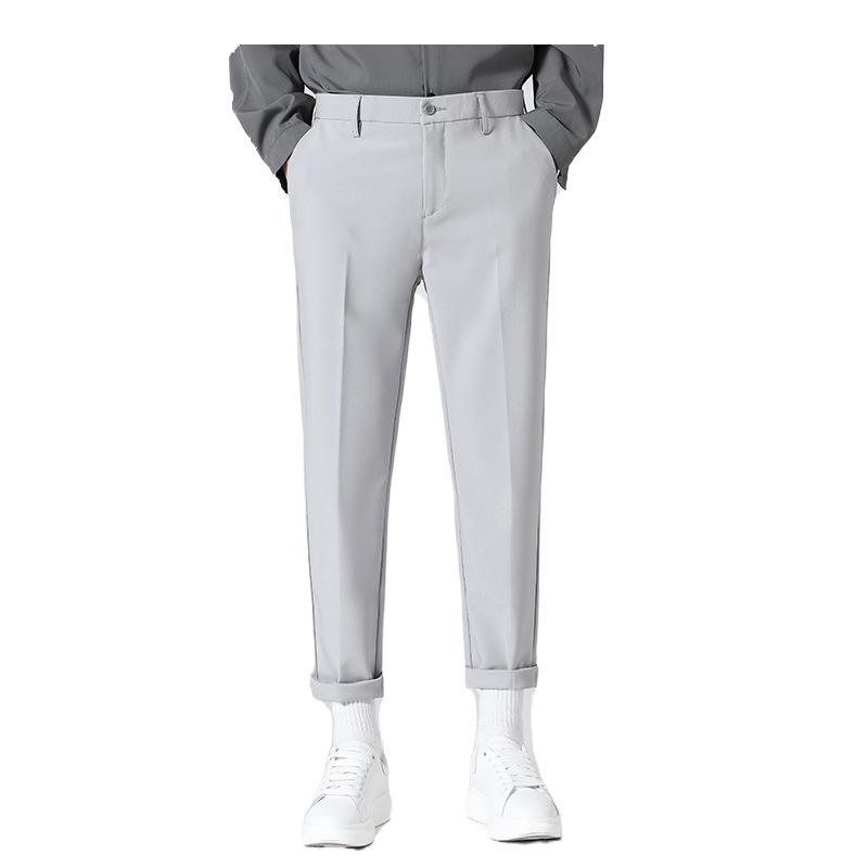 Trousers Men's Casual Slim Fit Nine Points Summer Style Drape Trend Light and Mature Style Professional Dress Suit Pants Regular Pants