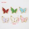 2pcs Stainless Steel Enamel Butterfly Pendants Crystal Bead Imitation Pearl Shell Heart Charm DIY Trendy Necklace Jewelry Making