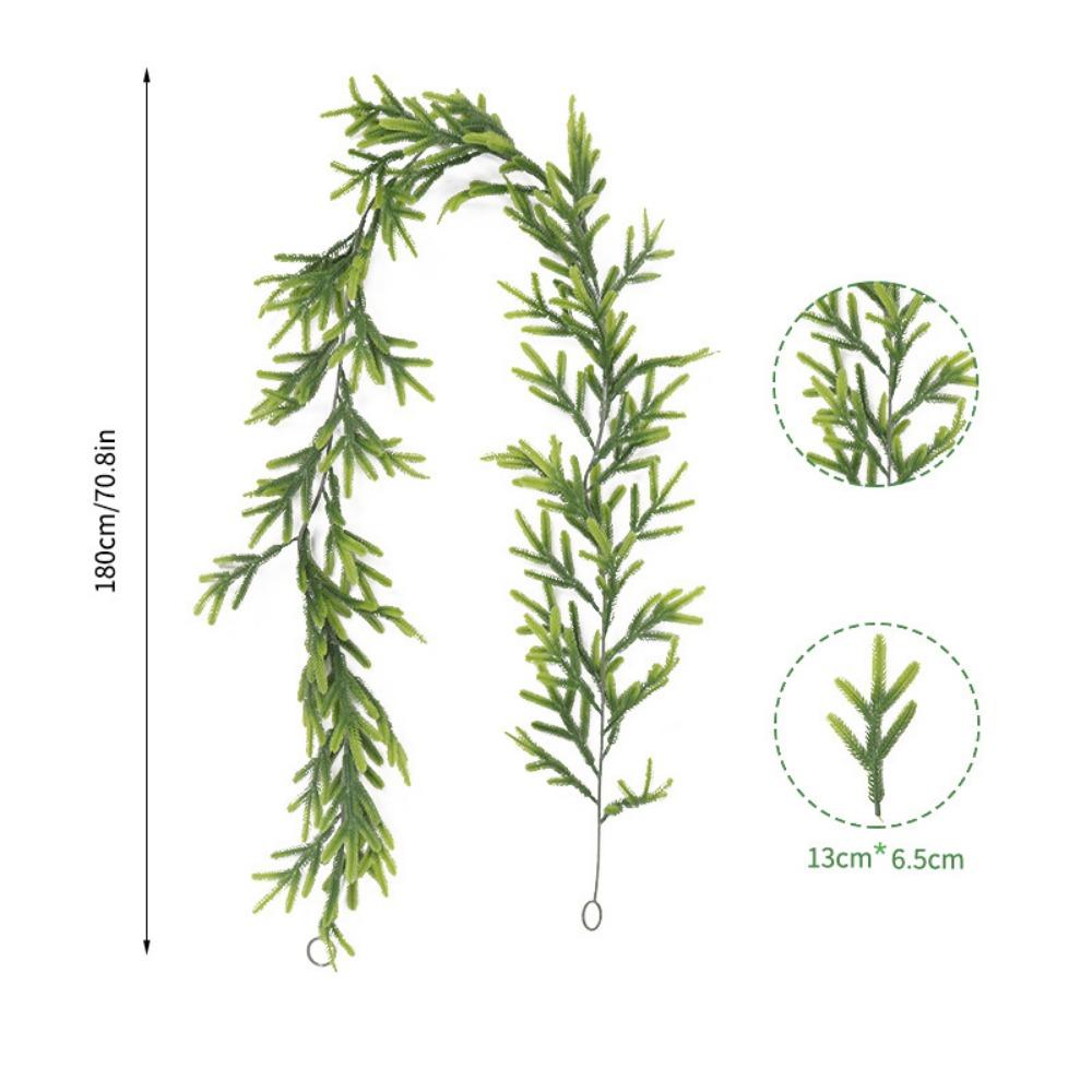 Gift Green Christmas Pine Garland 180cm Party Supplies Lifelike Pine Vine Plastic Wedding Favors Artificial Pine Christmas