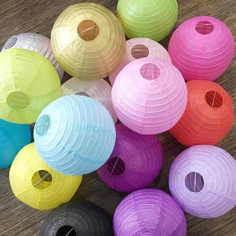 Multicolor Foldable Round Paper Lantern Balls Hanging Lampshade Decor for Wedding Baby Shower Christmas Holiday Party Supplies