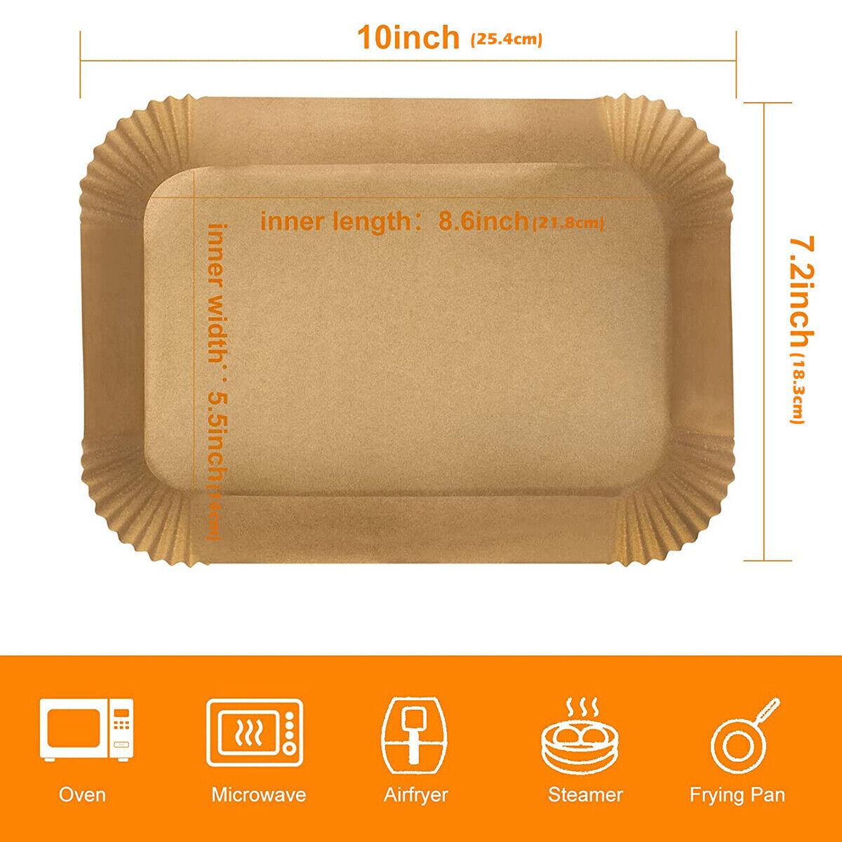 100 Stück Luftfritteusen-Einlagen 25,4 Cm – Ungebleicht, Antihaftbeschichtet & ölbeständig