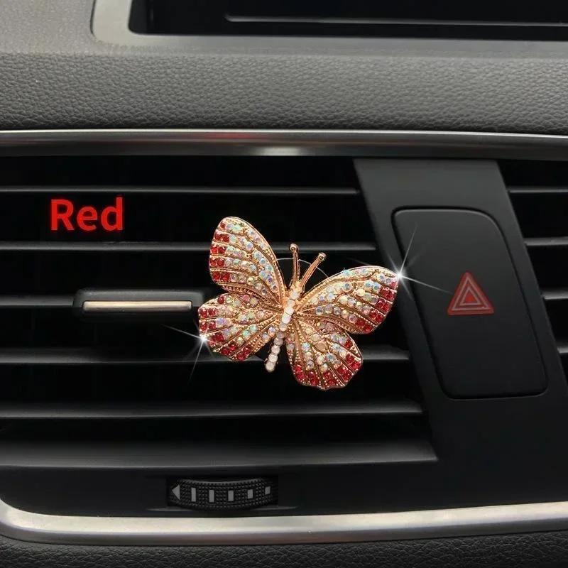 Bling Butterfly Car Accessories, Cute Car Air Freshener, Cars Interior Decoration Charm, Rhinestone Cars Air Vent Clip, Decor