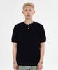 MAKEITTO Henley Neck Waffle Short Sleeve T-Shirt_Black