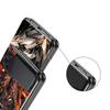 Cross Pattern Bicolor Lion Hard PC Phone Case For Samsung Galaxy Z Flip 7 6 5 4 Black Cover For Galaxy Z Flip 3 Foldable Shell