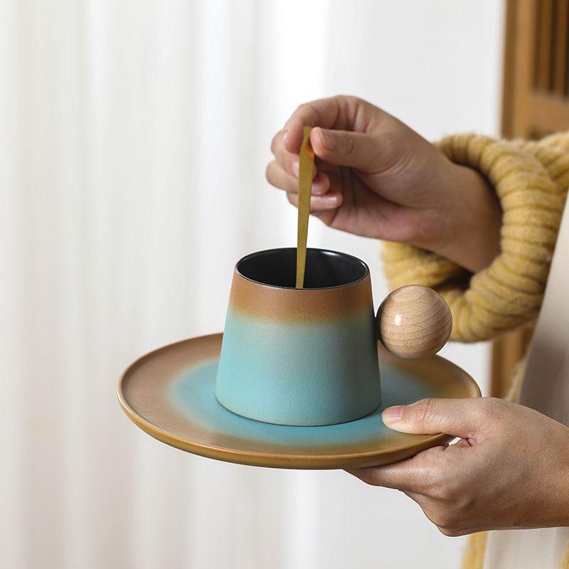 Japanese Style Vintage Ceramic Coffee Mug Set – Elegant Afternoon Tea Cups