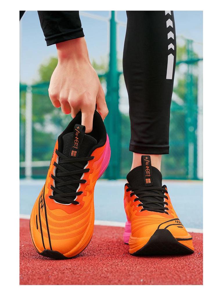 Ultralight Shock-Absorbing Carbon Plate Sneakers for Teens - Soft Sole Marathon Running Shoes for Big Kids