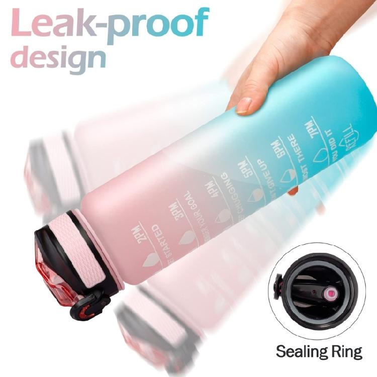 Portable 1L Water Bottles with Motivational Time Markers Drinking Bottles for Staying Hydrated Throughout Day