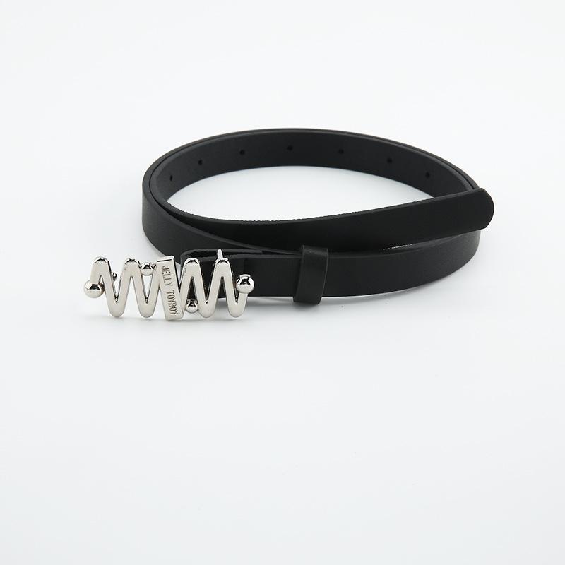 

Женский кожаный ремень Caterpillar с белой пряжкой, гладкая пряжка, черный аксессуар