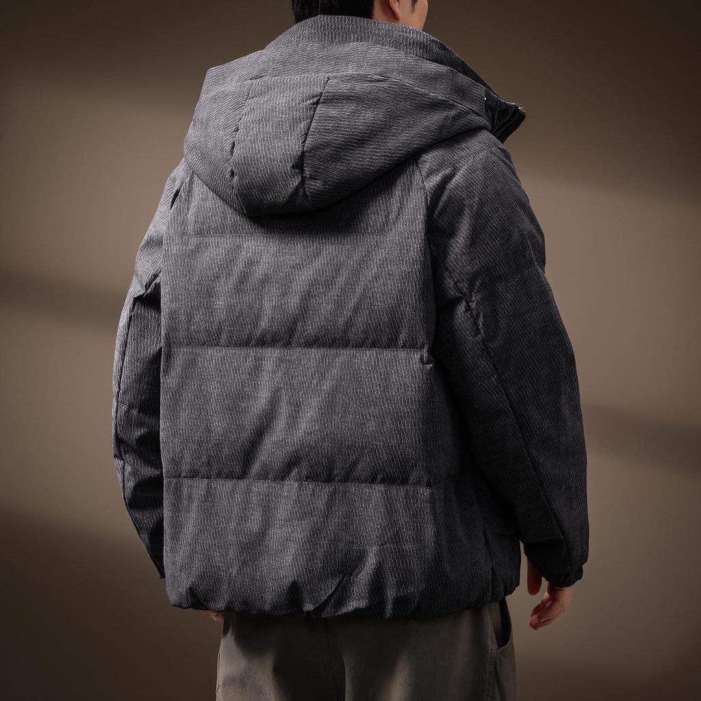 Men's High-End Hooded 90% Duck Down Jacket – Short, Thick, Warm, Trendy, Casual Winter Outerwear