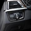 Car Styling Carbon Fiber Interior Button Panel Decoration Cover Trim Sticker Frame For BMW 3 Series F30 3gt F34 F32 Accessories