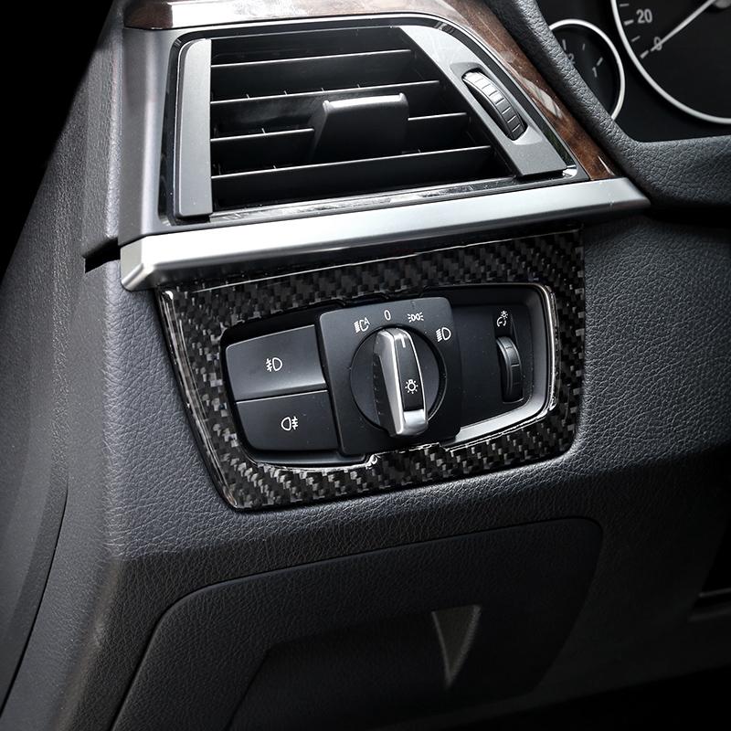 Car Styling Carbon Fiber Interior Button Panel Decoration Cover Trim Sticker Frame For BMW 3 Series F30 3gt F34 F32 Accessories