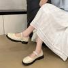 French Mary Jane small leather shoes women's 2025 new popular summer skirt flat bottom not tired feet black jk single shoes