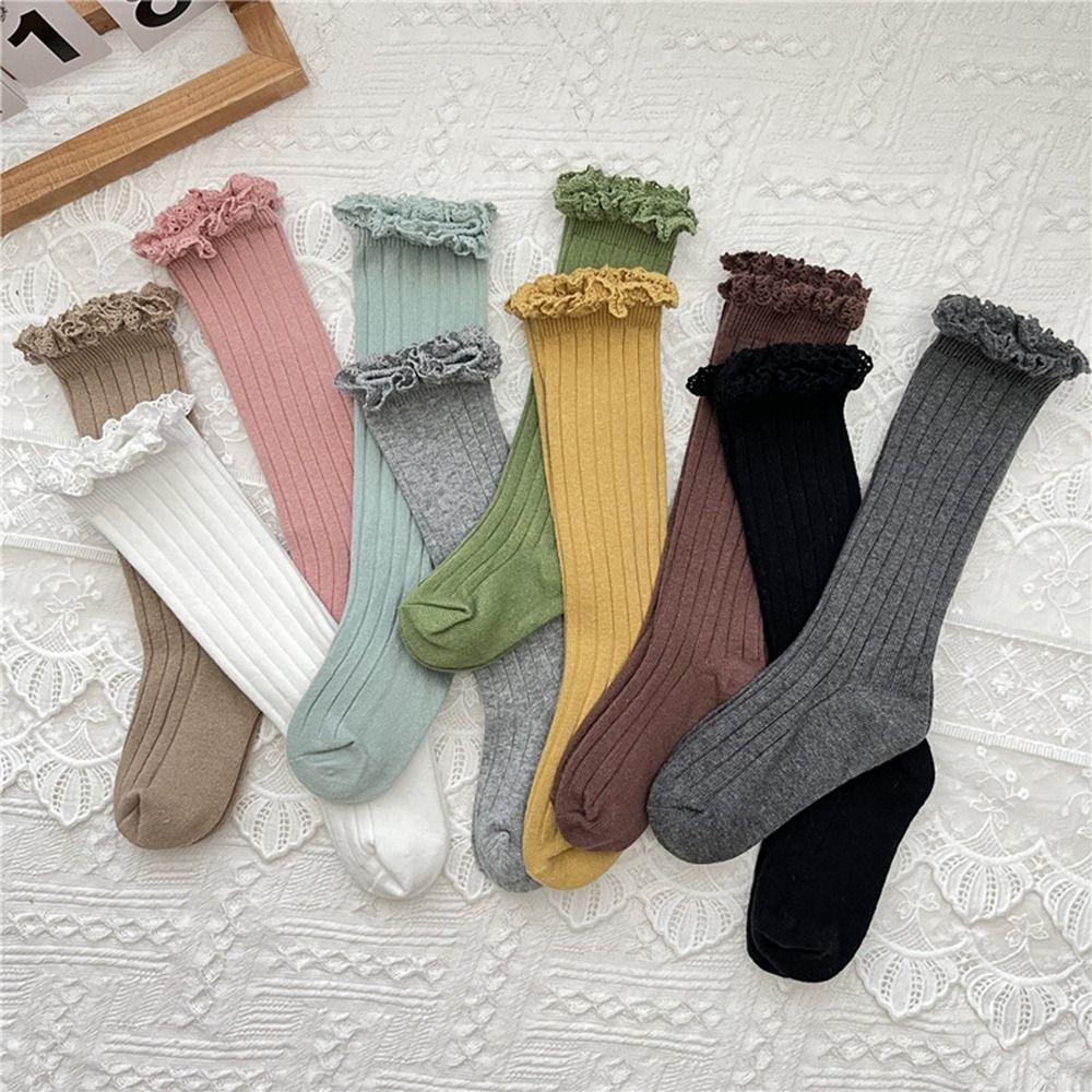 

Ruffle Cotton Spring Knee High Socks Korean Style Stockings Children Girls Long Socks Kids Hosiery