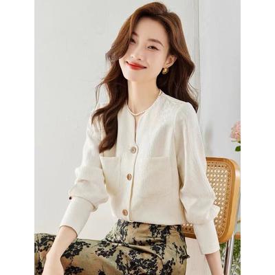 Cămașă Simplă Stil Chinezesc Nou Femei Toamnă Nou Design Mânecă Lungă Temperament de Nișă Cardigan Top