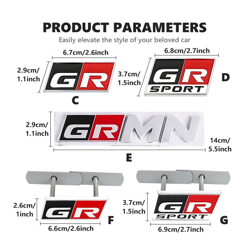 For Toyota Metal keychain key ring Car Front Trunk Grille Emblem Fender Badge Stickers Gazoo Racing TRD Corolla Yaris Rav4