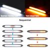 Auto Headlight Sequential Strip Car Streamer Flow Day Light Universal Car DRL Daytime Running Light Car Styling LED Turn Signal Light 2 Pcs/set