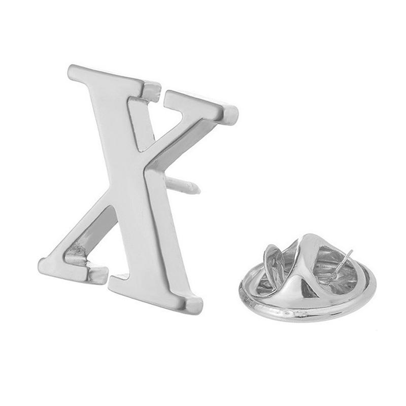 Hot High Quality Classic Style Silver Letter A-Z Metal Brooch Women Men's Lapel Pin Women's Hat Scarf Backpack Badge Jewellery