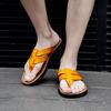 Fashion Summer Flip-flops Male Half Drag New Handmade Flats Man's Leather Sandals Stylish Beach Slippers Quick Dry Wading Aqua Shoes