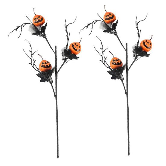 1/2/3Pcs Halloween Pumpkin Branch Spooky Black Artificial Tree Branch Home Office Holiday
