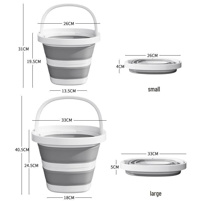 Large Capacity Portable Folding Plastic Bucket with Handle for Foot Bath and Dorm Use