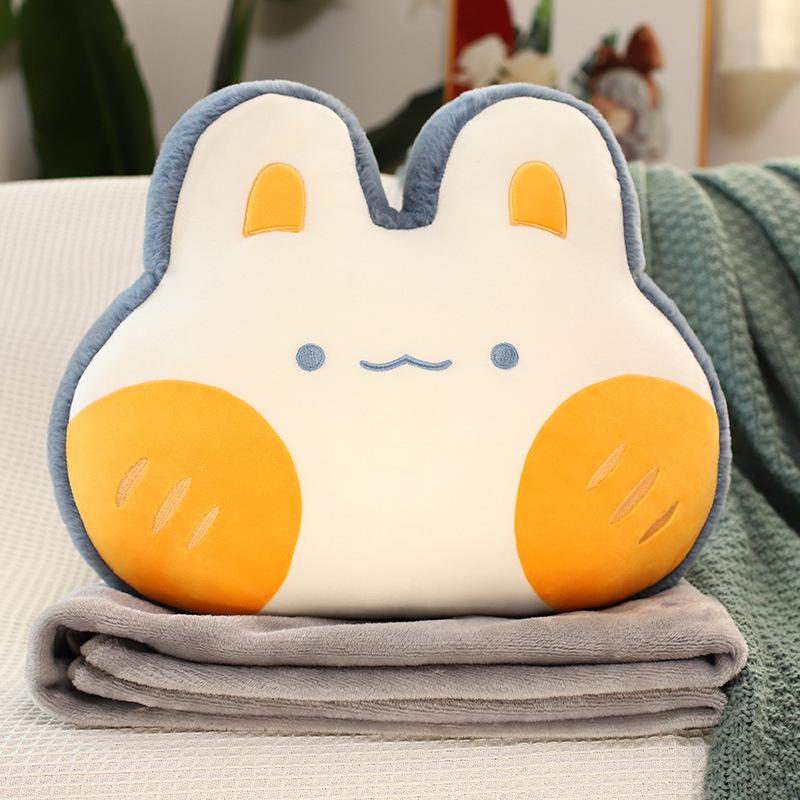 Cute Cartoon 3-in-1 Pillow Blanket: Backrest, Car, Office Nap Essential