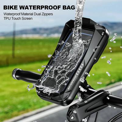 Wasserdichte Motorrad-Fahrrad-Handyhalter-Hülle, Unterstützung für universelle Fahrrad-GPS-360-Grad-Einstellbare Motorrad-Handyhalter-Tasche