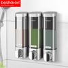 Hotel 300ml Badkamer Wandmontage Handmatig 3 Kamers Douche Hotel Badkamer Drievoudige Vloeibare Zeep Dispenser Pomp Gel Shampoo Dispenser