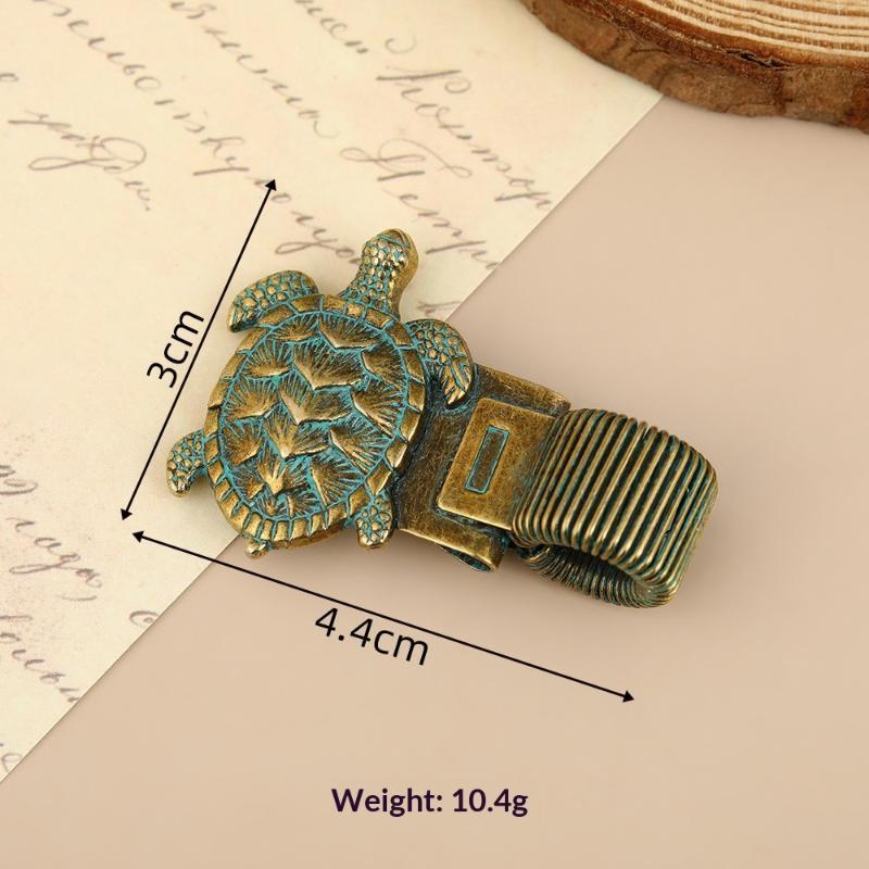 Retro Ocean Turtle Metal Pen Clip Spring Loaded Easy Install Pen Holder for Notebook Journal Student Study Stationery