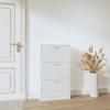 VidaXL Armoire à chaussure Blanc brillant 59x17x108 cm Bois ingénierie 342530