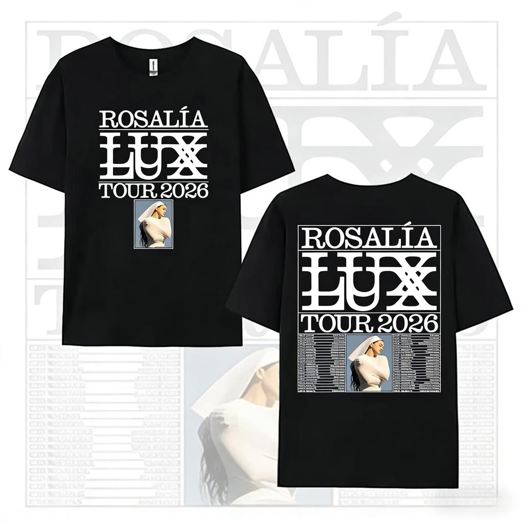 Singer Rosala Rosalia 100cotton Unisexs shirt 2026 LUX Tour Graphics short sleeve oversized Womens Short Sleeved Cheap Tshirt