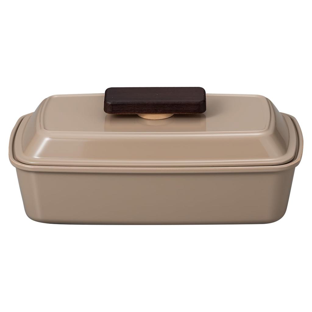 Masakazu Piatto Long Rectangular Piatto Lunch 27603 Box, Greige, Size Approx. W10.5 D18.8 H7.5