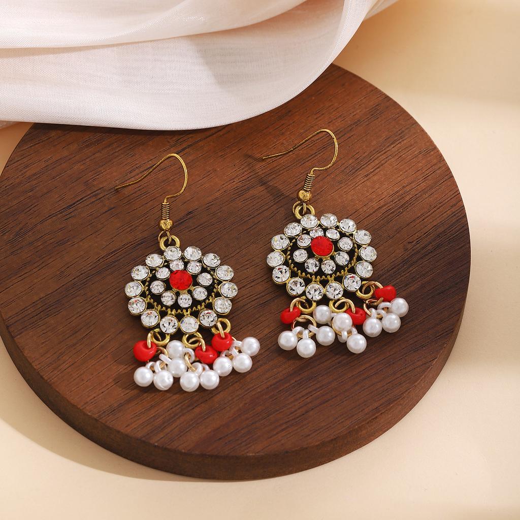 Retro Ethnic Style Colored Fringed Earrings For Women, Bohemian Light Luxury High-End Fashion Temperament Earrings