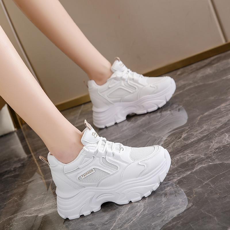 22 Years of Inner Height Increase, New Autumn Platform Dad Shoes, Mesh Sneakers