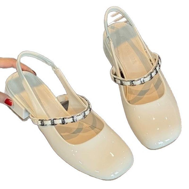 Temperament Mary Jane single shoes women's thick heel bag head sandals summer new versatile not tired feet high heels