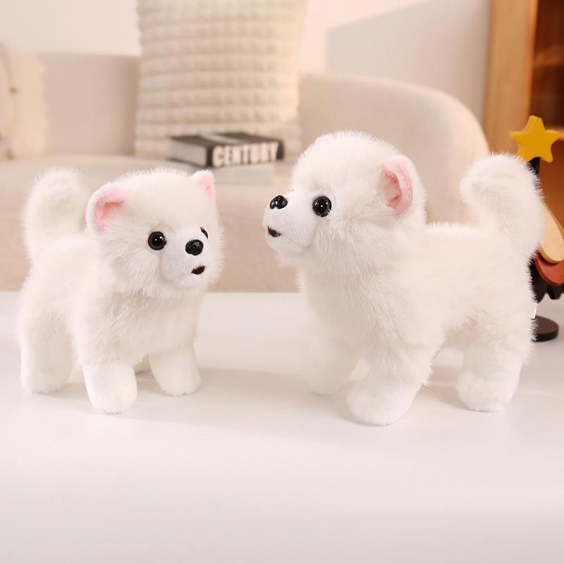 Cute Plush Pomeranian Dog Toy Real Life Stuffed Animal Soft Puppy Pet Doll Kawaii Room Decor Ideal Gift For Dog Owners