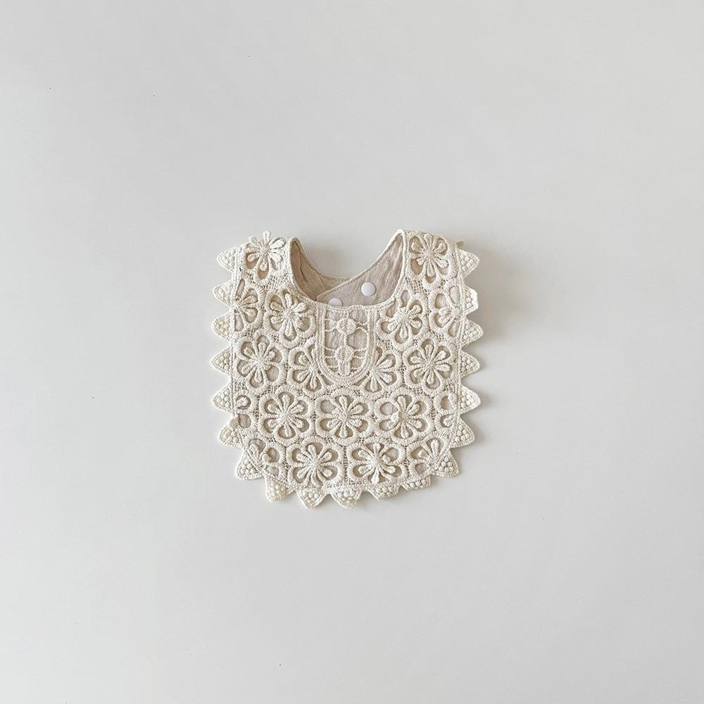 Hollow Lace Baby Eating Bib Cotton Baby Burp Cloths Sweet Lace Drool Bib  0-3Year