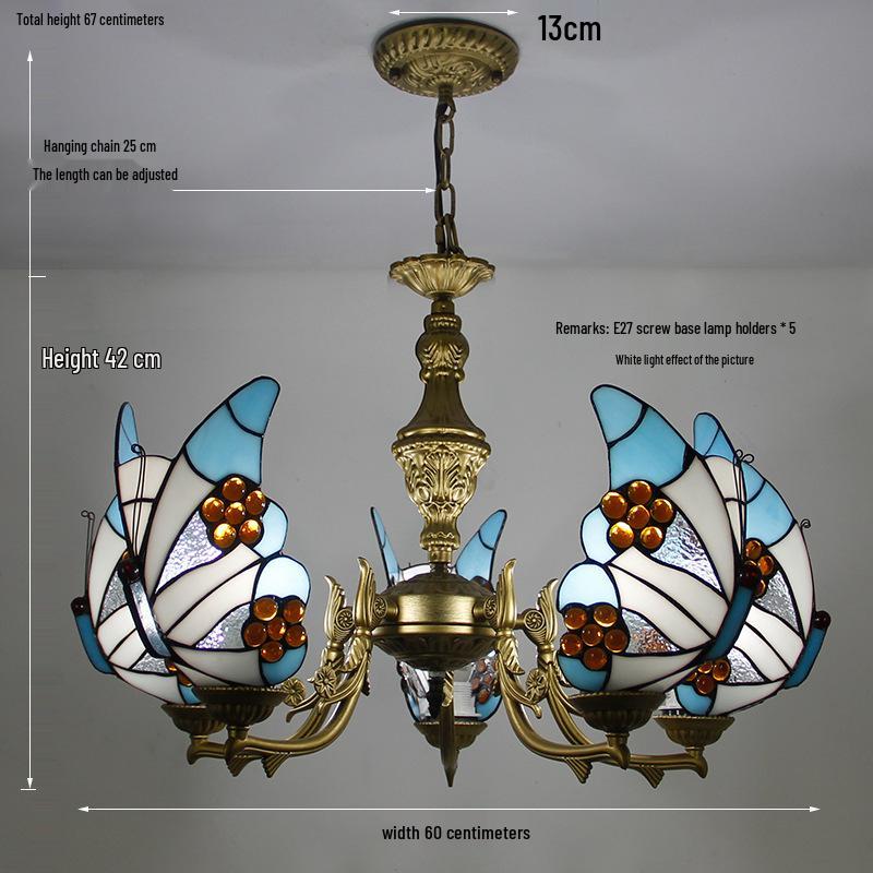 Tiffany Butterfly Pendant Light for Bedroom, Dining Room, Bar, Coffee Shop, Creative Club, KTV, and Counter Lighting