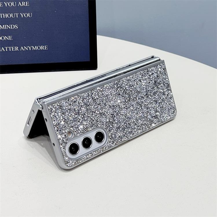 Applicable to Samsung ZFold5 mobile phone case, diamond glitter all-inclusive TPU protective case zfold3 folding mobile phone case 4th generation