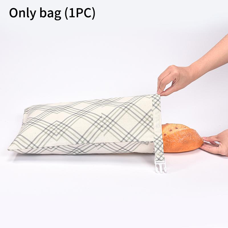 L Zipper Linen Cotton Beeswax Bread Bag Double-Layer with Buckle Reusable Food Storage for Bakery Eco-Friendly Sandwich Wrap