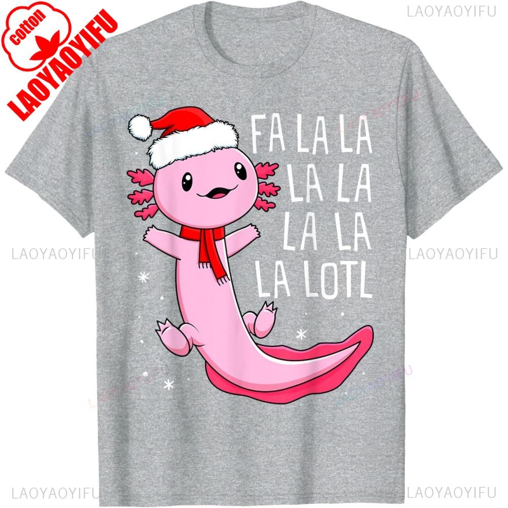 Funny Fa La La Lotl Axolotl Toddler Kids Boys Christmas Xmas T-Shirt Casual for Daily Wear and Casual Outings Men Clothing