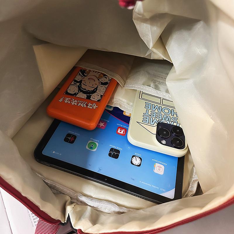 School bag high value color matching trendy cool school bag couple casual simple light outdoor versatile large capacity