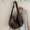 Capacity black, bag women's oblique premium soft leather new shoulder casual dumplings tote retro bag large capacity