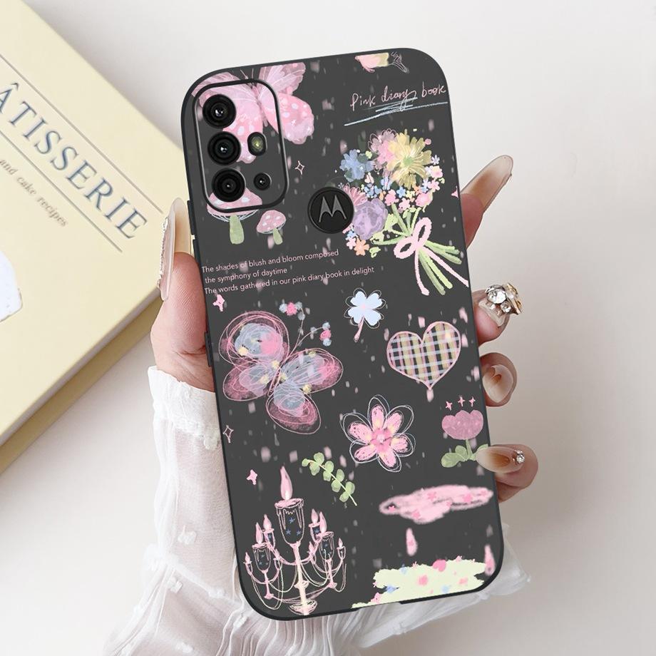 For Motorola Moto G10 G20 G30 G40 Fusion G50 G60 Phone Case Back Cover Soft Matte Silicone Slim Funda Lovely Panda Rabbit Flower