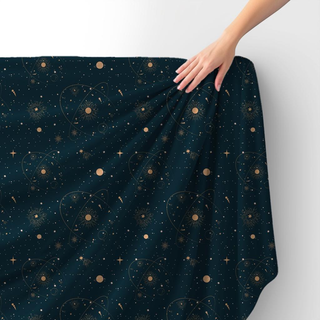 Royal Samt Stoff Polyester Zum Nähen - Motiv Astrologische