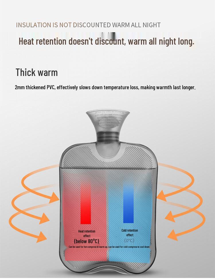 Transparent Thickened Hot Water Bottle for Household Use