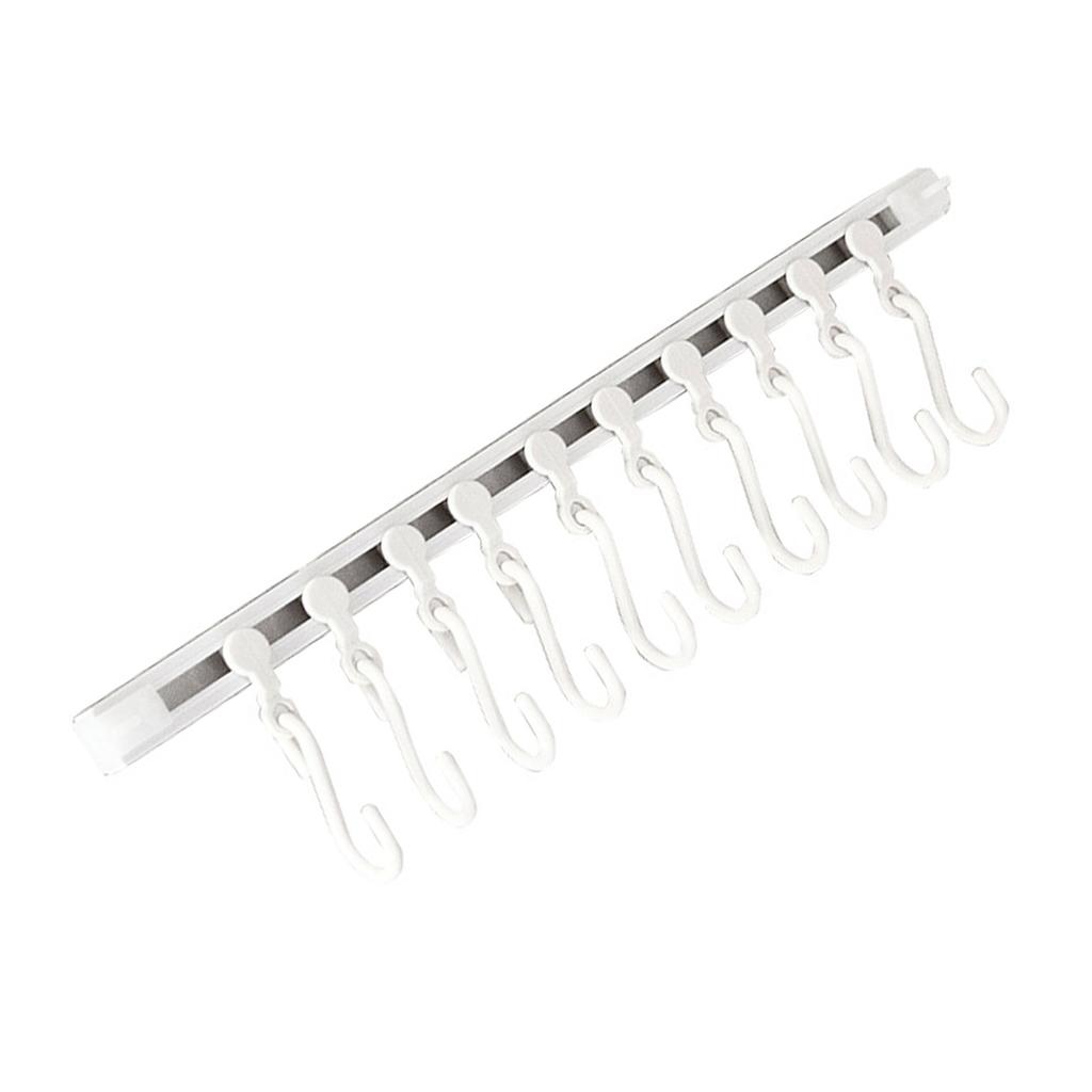 Kitchen Rail and Removable Hook Plastic Adhesive Kitchen Utility Hanger for Office Bathroom