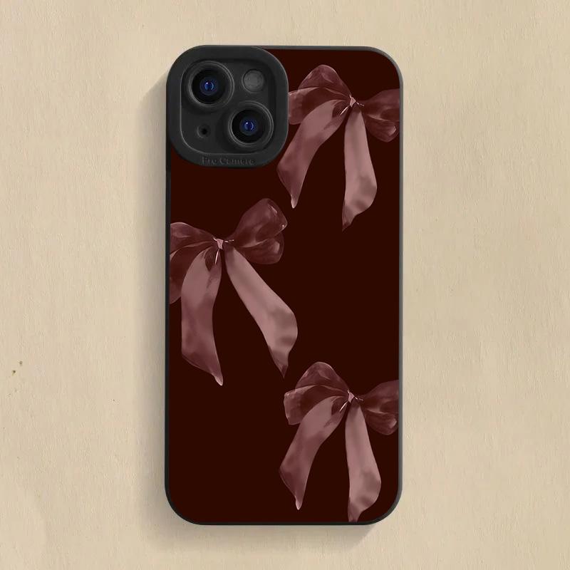 

Sweet Bow Pattern Silicone Phone Case For iPhone 11 12 13 14 15 16 17 Pro Max 17 Air 16E XS X XR 7 8 Plus Shockproof Soft Cover iPhone17