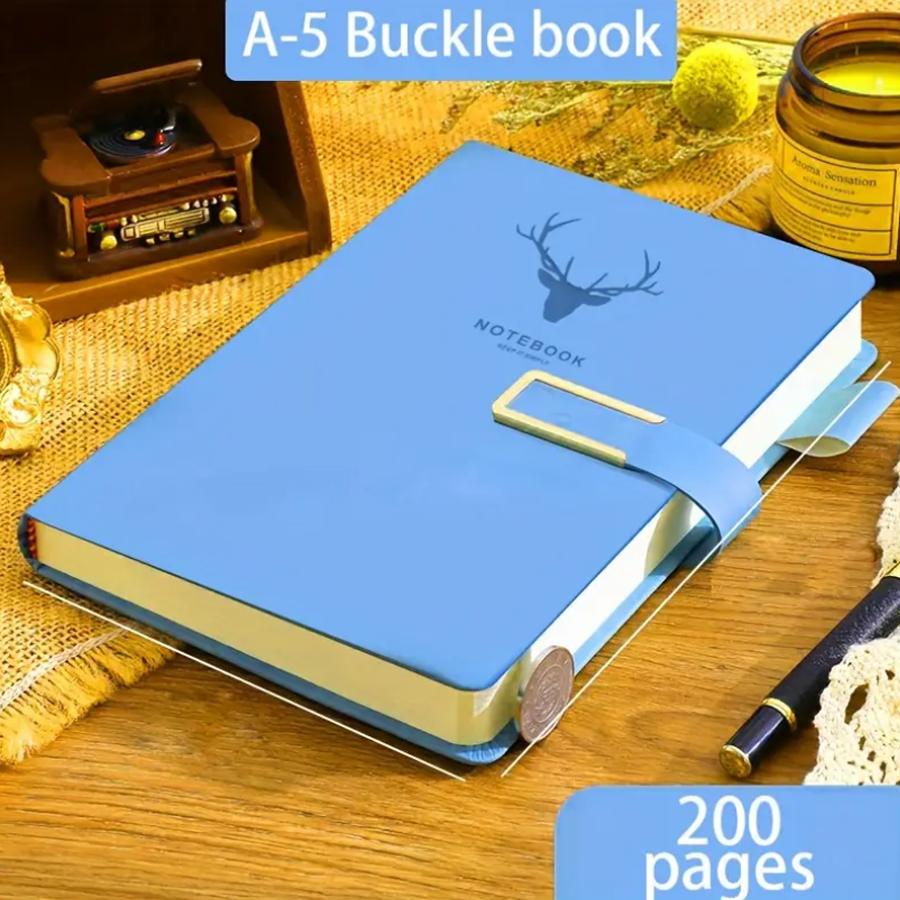 Vintage A5 leather notebook with personalized soft cover, perfect for business meetings, schools, and homes with bookmarks