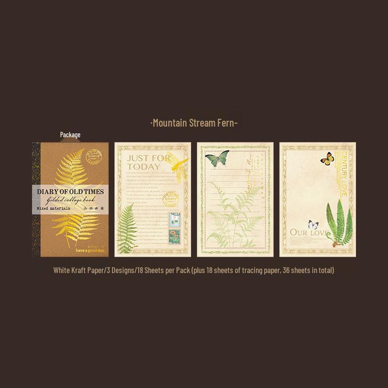 Vintage Gold Foil Scrapbook Paper - 6 Designs