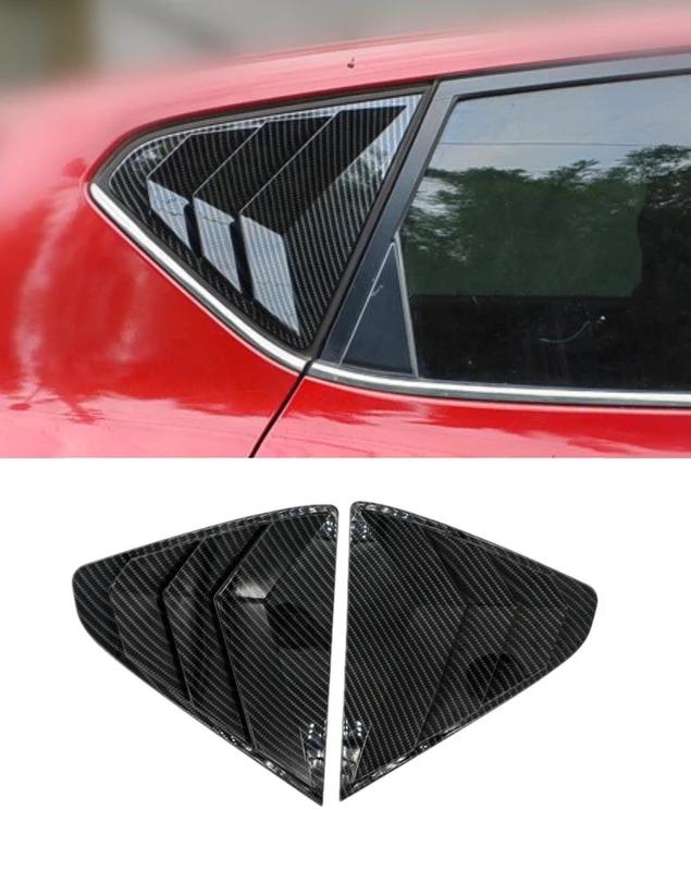 For Nissan Tiida 2011 2012 2013 2014 2015 Car Rear Side Window Blinds Trim Cover Louver Stickers Frame ABS Carbon Fiber